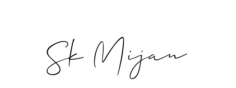 How to Draw Sk Mijan signature style? Allison_Script is a latest design signature styles for name Sk Mijan. Sk Mijan signature style 2 images and pictures png