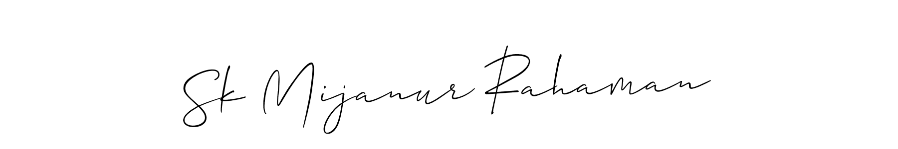 Create a beautiful signature design for name Sk Mijanur Rahaman. With this signature (Allison_Script) fonts, you can make a handwritten signature for free. Sk Mijanur Rahaman signature style 2 images and pictures png