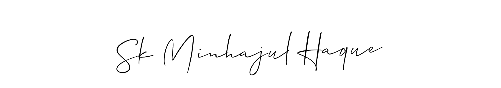 Sk Minhajul Haque stylish signature style. Best Handwritten Sign (Allison_Script) for my name. Handwritten Signature Collection Ideas for my name Sk Minhajul Haque. Sk Minhajul Haque signature style 2 images and pictures png