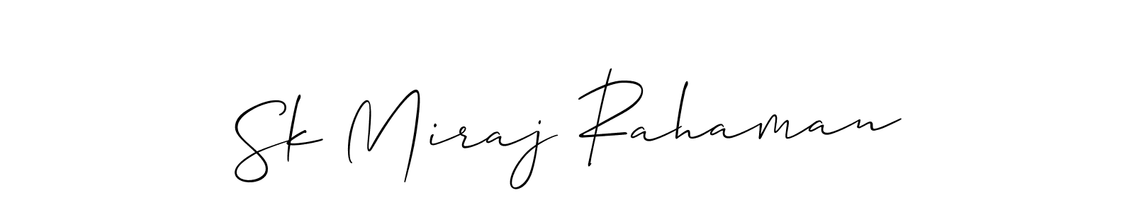 Use a signature maker to create a handwritten signature online. With this signature software, you can design (Allison_Script) your own signature for name Sk Miraj Rahaman. Sk Miraj Rahaman signature style 2 images and pictures png