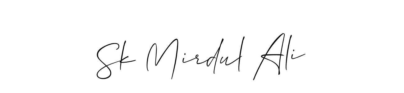 The best way (Allison_Script) to make a short signature is to pick only two or three words in your name. The name Sk Mirdul Ali include a total of six letters. For converting this name. Sk Mirdul Ali signature style 2 images and pictures png