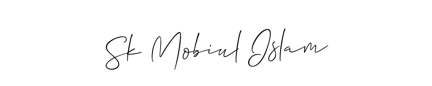 Allison_Script is a professional signature style that is perfect for those who want to add a touch of class to their signature. It is also a great choice for those who want to make their signature more unique. Get Sk Mobiul Islam name to fancy signature for free. Sk Mobiul Islam signature style 2 images and pictures png