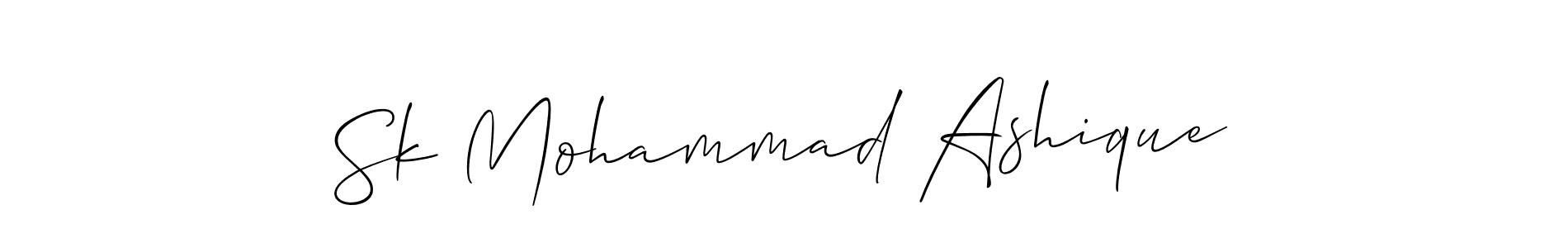 Also You can easily find your signature by using the search form. We will create Sk Mohammad Ashique name handwritten signature images for you free of cost using Allison_Script sign style. Sk Mohammad Ashique signature style 2 images and pictures png