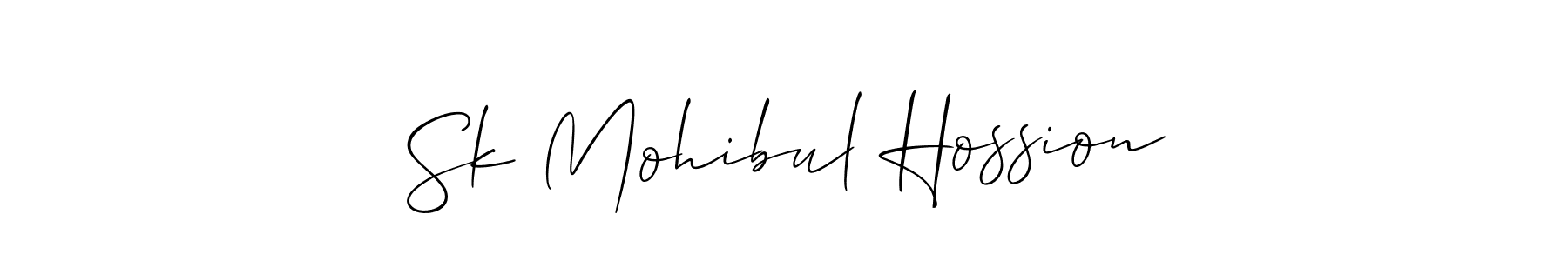 Make a short Sk Mohibul Hossion signature style. Manage your documents anywhere anytime using Allison_Script. Create and add eSignatures, submit forms, share and send files easily. Sk Mohibul Hossion signature style 2 images and pictures png