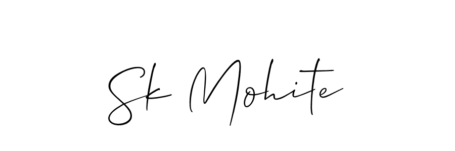 How to make Sk Mohite name signature. Use Allison_Script style for creating short signs online. This is the latest handwritten sign. Sk Mohite signature style 2 images and pictures png