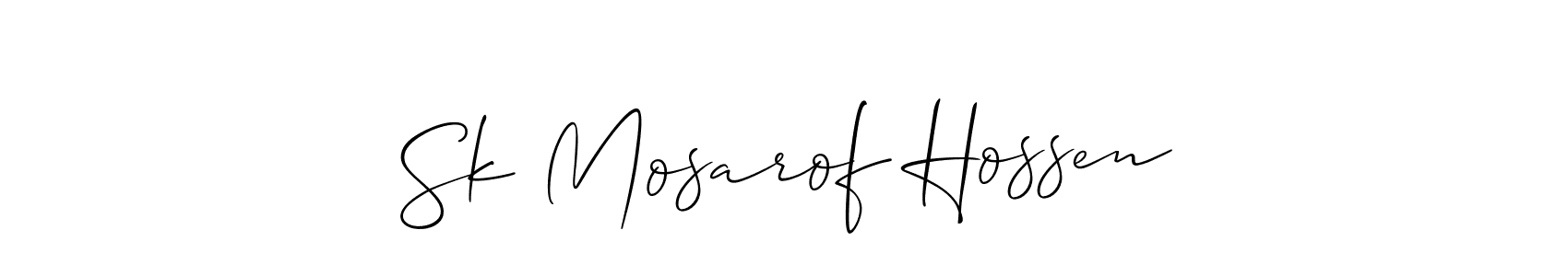 if you are searching for the best signature style for your name Sk Mosarof Hossen. so please give up your signature search. here we have designed multiple signature styles  using Allison_Script. Sk Mosarof Hossen signature style 2 images and pictures png