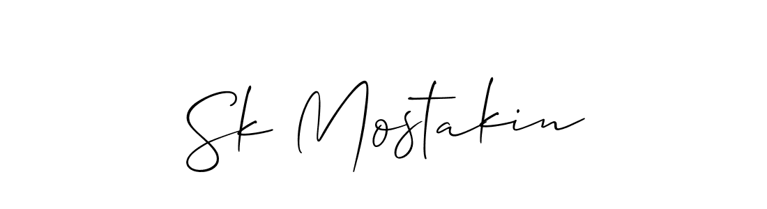 How to make Sk Mostakin signature? Allison_Script is a professional autograph style. Create handwritten signature for Sk Mostakin name. Sk Mostakin signature style 2 images and pictures png