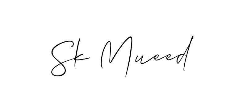 Also we have Sk Mueed name is the best signature style. Create professional handwritten signature collection using Allison_Script autograph style. Sk Mueed signature style 2 images and pictures png