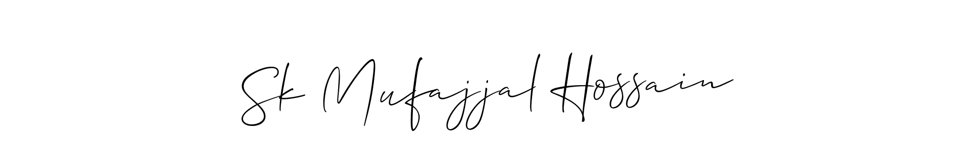 How to make Sk Mufajjal Hossain signature? Allison_Script is a professional autograph style. Create handwritten signature for Sk Mufajjal Hossain name. Sk Mufajjal Hossain signature style 2 images and pictures png