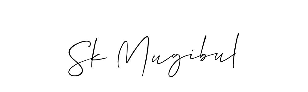 Use a signature maker to create a handwritten signature online. With this signature software, you can design (Allison_Script) your own signature for name Sk Mugibul. Sk Mugibul signature style 2 images and pictures png