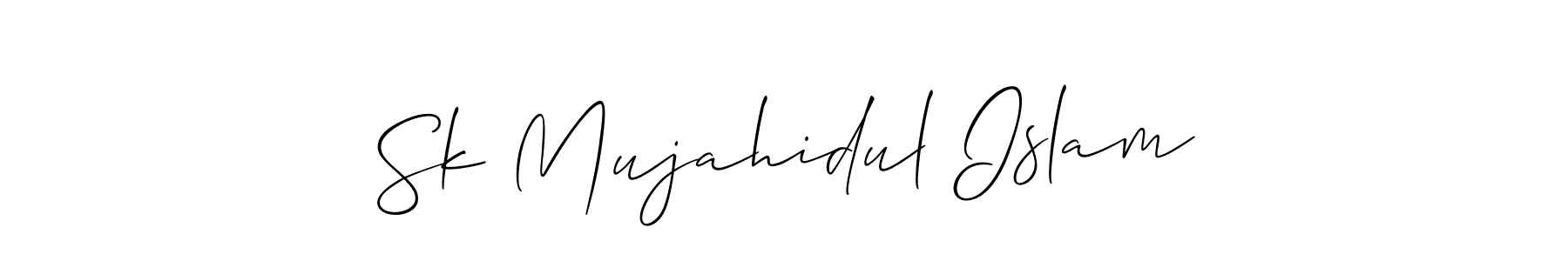 Also You can easily find your signature by using the search form. We will create Sk Mujahidul Islam name handwritten signature images for you free of cost using Allison_Script sign style. Sk Mujahidul Islam signature style 2 images and pictures png