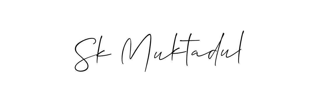 Design your own signature with our free online signature maker. With this signature software, you can create a handwritten (Allison_Script) signature for name Sk Muktadul. Sk Muktadul signature style 2 images and pictures png