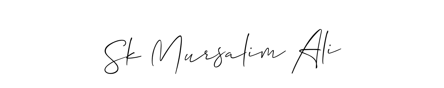 Make a beautiful signature design for name Sk Mursalim Ali. With this signature (Allison_Script) style, you can create a handwritten signature for free. Sk Mursalim Ali signature style 2 images and pictures png
