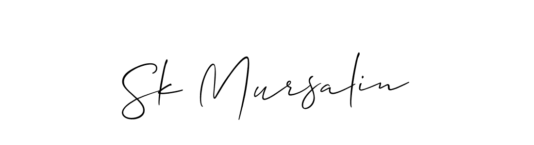 Also we have Sk Mursalin name is the best signature style. Create professional handwritten signature collection using Allison_Script autograph style. Sk Mursalin signature style 2 images and pictures png