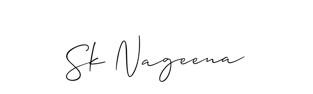 This is the best signature style for the Sk Nageena name. Also you like these signature font (Allison_Script). Mix name signature. Sk Nageena signature style 2 images and pictures png