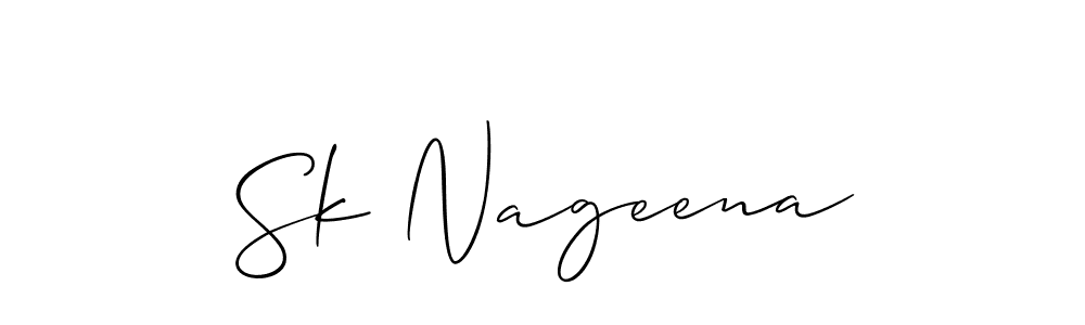 This is the best signature style for the Sk Nageena name. Also you like these signature font (Allison_Script). Mix name signature. Sk Nageena signature style 2 images and pictures png