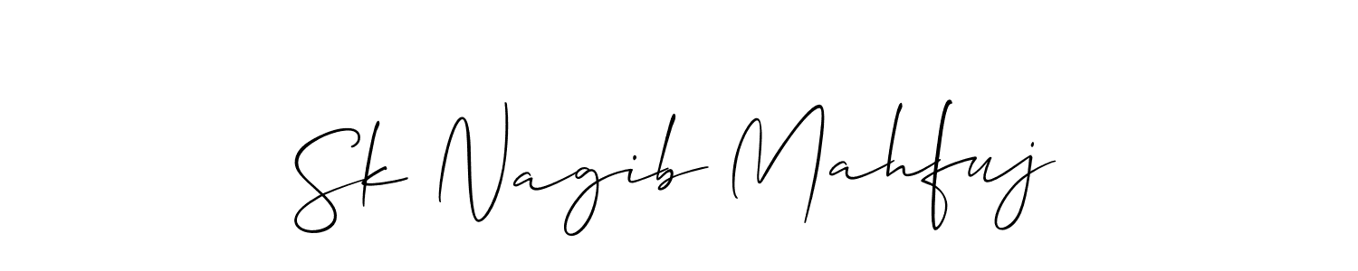 You should practise on your own different ways (Allison_Script) to write your name (Sk Nagib Mahfuj) in signature. don't let someone else do it for you. Sk Nagib Mahfuj signature style 2 images and pictures png