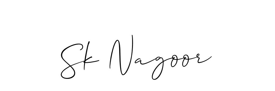 The best way (Allison_Script) to make a short signature is to pick only two or three words in your name. The name Sk Nagoor include a total of six letters. For converting this name. Sk Nagoor signature style 2 images and pictures png