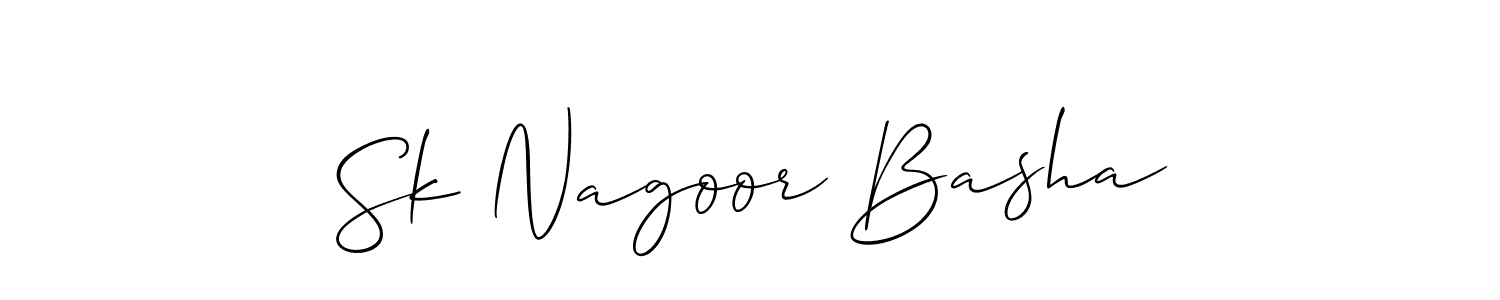 Allison_Script is a professional signature style that is perfect for those who want to add a touch of class to their signature. It is also a great choice for those who want to make their signature more unique. Get Sk Nagoor Basha name to fancy signature for free. Sk Nagoor Basha signature style 2 images and pictures png