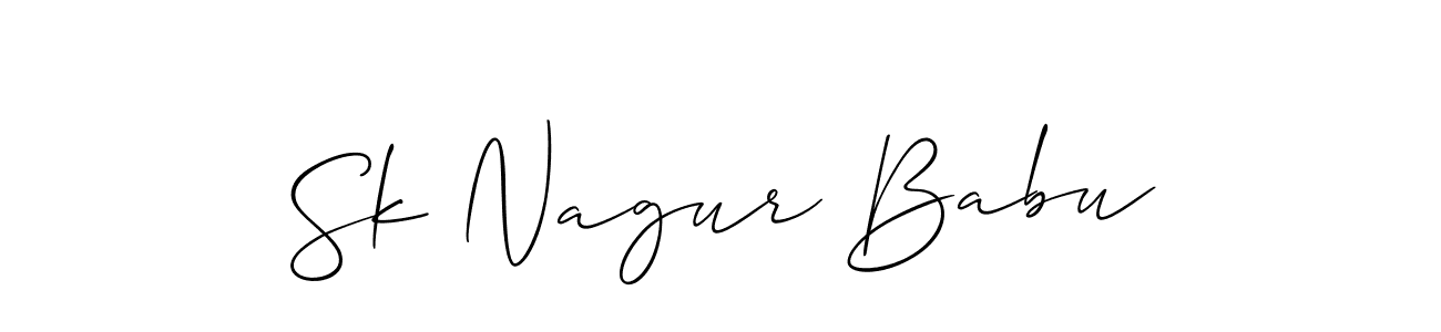 How to Draw Sk Nagur Babu signature style? Allison_Script is a latest design signature styles for name Sk Nagur Babu. Sk Nagur Babu signature style 2 images and pictures png