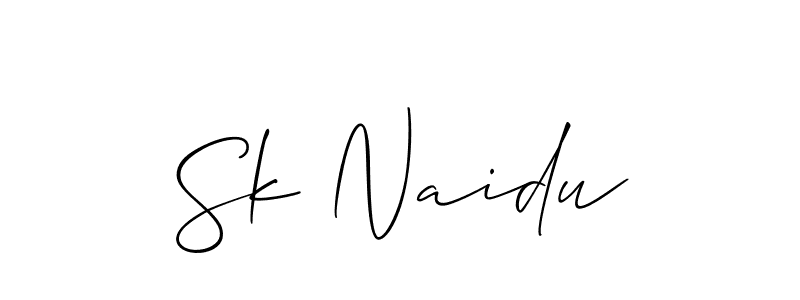 How to make Sk Naidu signature? Allison_Script is a professional autograph style. Create handwritten signature for Sk Naidu name. Sk Naidu signature style 2 images and pictures png