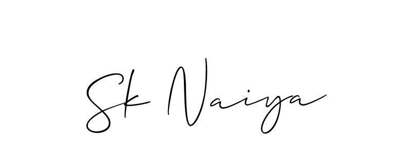 The best way (Allison_Script) to make a short signature is to pick only two or three words in your name. The name Sk Naiya include a total of six letters. For converting this name. Sk Naiya signature style 2 images and pictures png