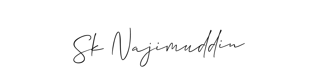 You should practise on your own different ways (Allison_Script) to write your name (Sk Najimuddin) in signature. don't let someone else do it for you. Sk Najimuddin signature style 2 images and pictures png