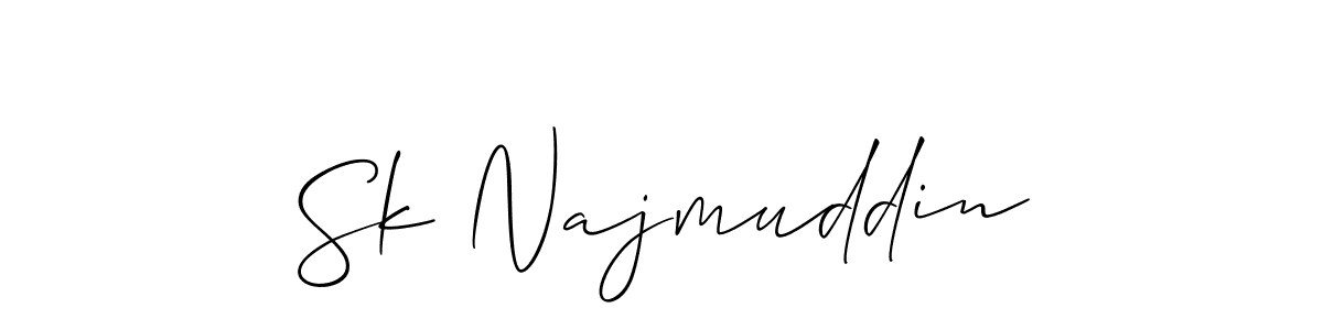Design your own signature with our free online signature maker. With this signature software, you can create a handwritten (Allison_Script) signature for name Sk Najmuddin. Sk Najmuddin signature style 2 images and pictures png
