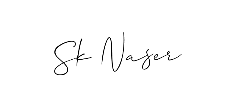 Create a beautiful signature design for name Sk Naser. With this signature (Allison_Script) fonts, you can make a handwritten signature for free. Sk Naser signature style 2 images and pictures png