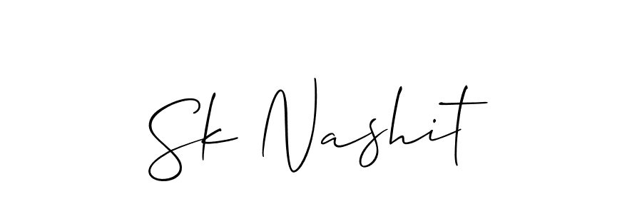 Make a short Sk Nashit signature style. Manage your documents anywhere anytime using Allison_Script. Create and add eSignatures, submit forms, share and send files easily. Sk Nashit signature style 2 images and pictures png