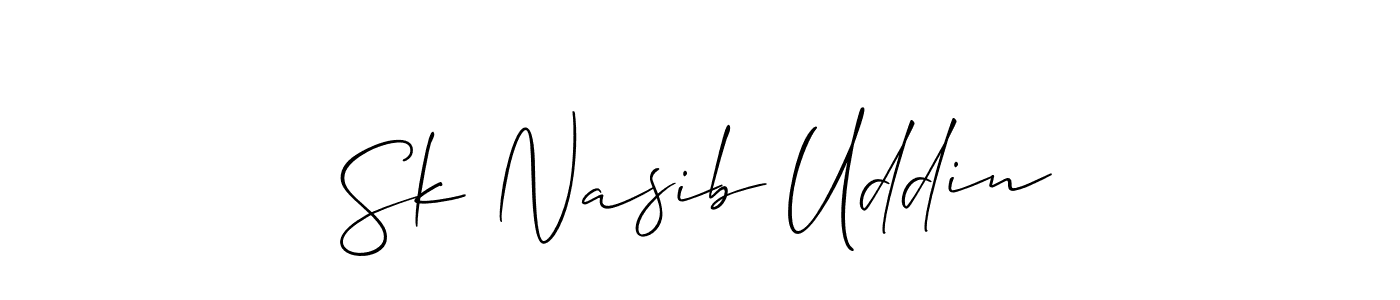 The best way (Allison_Script) to make a short signature is to pick only two or three words in your name. The name Sk Nasib Uddin include a total of six letters. For converting this name. Sk Nasib Uddin signature style 2 images and pictures png