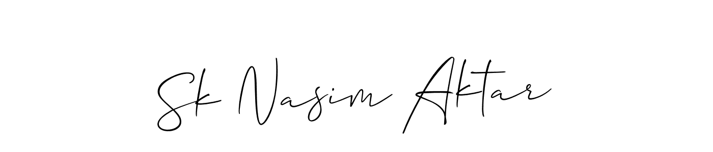 Similarly Allison_Script is the best handwritten signature design. Signature creator online .You can use it as an online autograph creator for name Sk Nasim Aktar. Sk Nasim Aktar signature style 2 images and pictures png