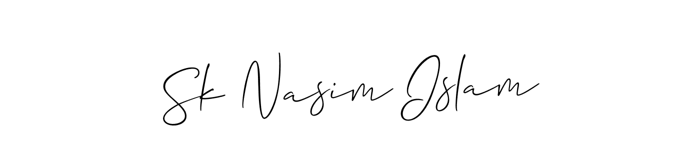 Allison_Script is a professional signature style that is perfect for those who want to add a touch of class to their signature. It is also a great choice for those who want to make their signature more unique. Get Sk Nasim Islam name to fancy signature for free. Sk Nasim Islam signature style 2 images and pictures png