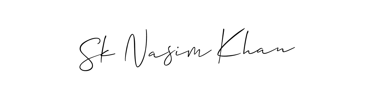 You should practise on your own different ways (Allison_Script) to write your name (Sk Nasim Khan) in signature. don't let someone else do it for you. Sk Nasim Khan signature style 2 images and pictures png