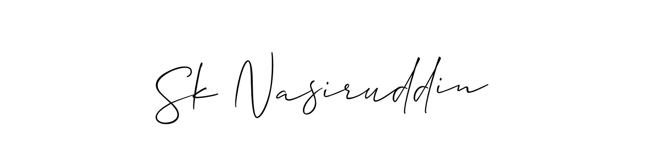 How to make Sk Nasiruddin signature? Allison_Script is a professional autograph style. Create handwritten signature for Sk Nasiruddin name. Sk Nasiruddin signature style 2 images and pictures png