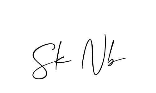 Best and Professional Signature Style for Sk Nb. Allison_Script Best Signature Style Collection. Sk Nb signature style 2 images and pictures png