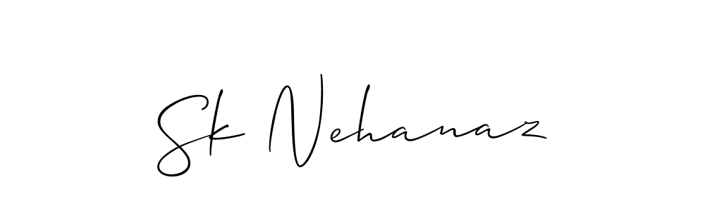 Use a signature maker to create a handwritten signature online. With this signature software, you can design (Allison_Script) your own signature for name Sk Nehanaz. Sk Nehanaz signature style 2 images and pictures png