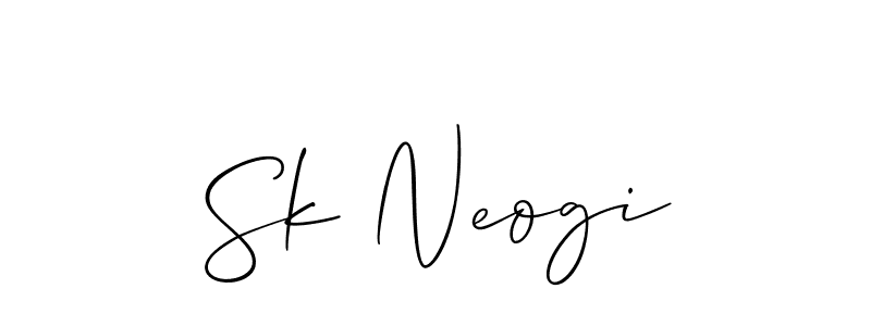 How to Draw Sk Neogi signature style? Allison_Script is a latest design signature styles for name Sk Neogi. Sk Neogi signature style 2 images and pictures png