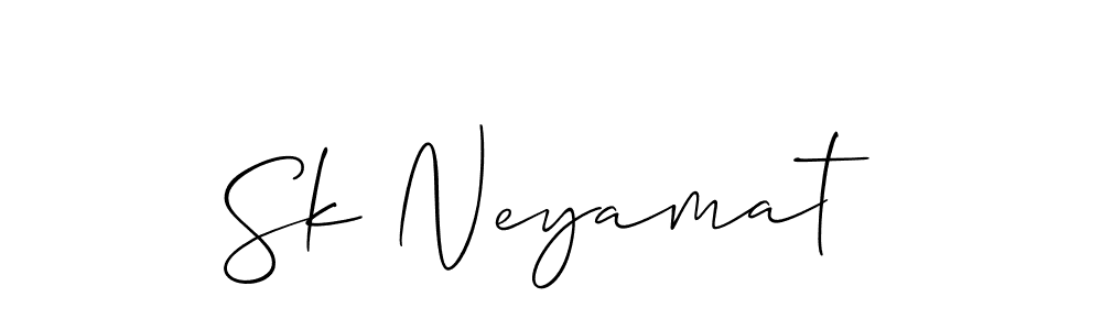 How to Draw Sk Neyamat signature style? Allison_Script is a latest design signature styles for name Sk Neyamat. Sk Neyamat signature style 2 images and pictures png