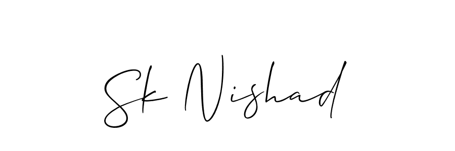 Best and Professional Signature Style for Sk Nishad. Allison_Script Best Signature Style Collection. Sk Nishad signature style 2 images and pictures png