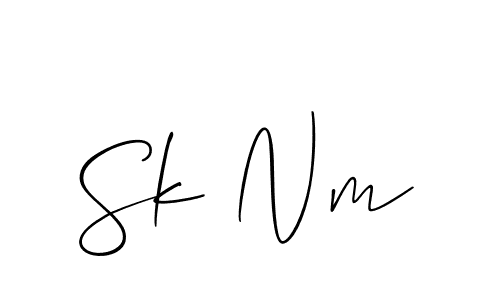 Make a beautiful signature design for name Sk Nm. With this signature (Allison_Script) style, you can create a handwritten signature for free. Sk Nm signature style 2 images and pictures png