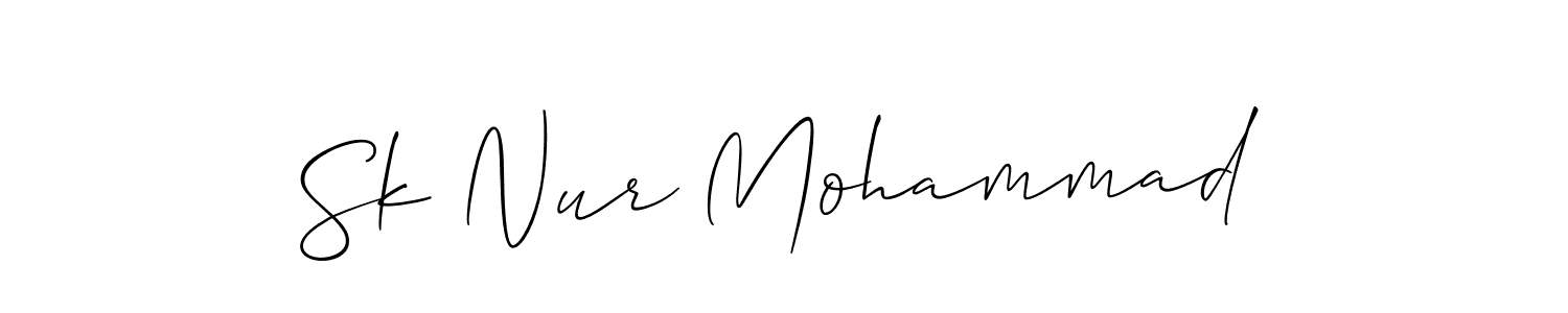 Use a signature maker to create a handwritten signature online. With this signature software, you can design (Allison_Script) your own signature for name Sk Nur Mohammad. Sk Nur Mohammad signature style 2 images and pictures png