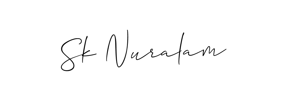 How to make Sk Nuralam name signature. Use Allison_Script style for creating short signs online. This is the latest handwritten sign. Sk Nuralam signature style 2 images and pictures png