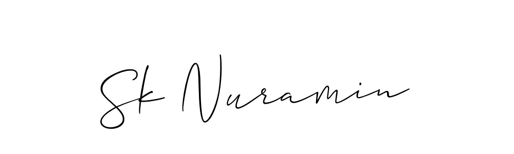 It looks lik you need a new signature style for name Sk Nuramin. Design unique handwritten (Allison_Script) signature with our free signature maker in just a few clicks. Sk Nuramin signature style 2 images and pictures png