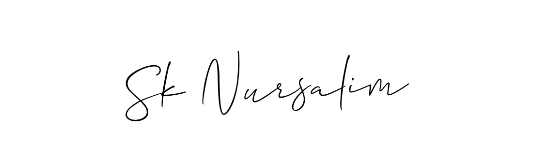How to make Sk Nursalim signature? Allison_Script is a professional autograph style. Create handwritten signature for Sk Nursalim name. Sk Nursalim signature style 2 images and pictures png