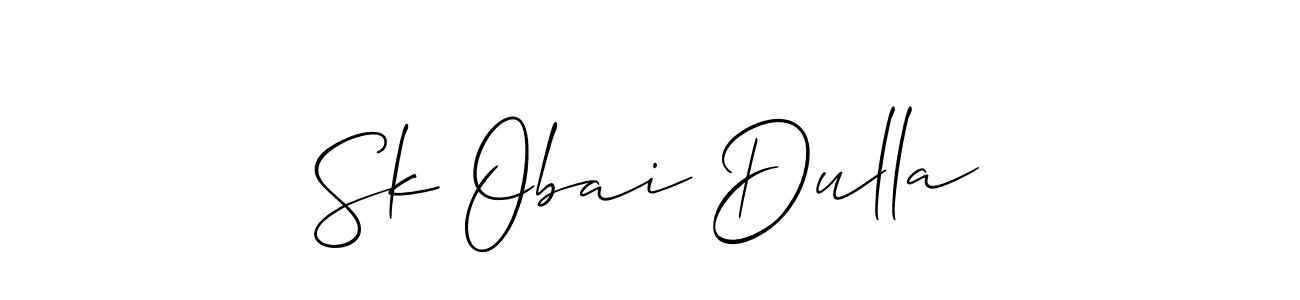 Create a beautiful signature design for name Sk Obai Dulla. With this signature (Allison_Script) fonts, you can make a handwritten signature for free. Sk Obai Dulla signature style 2 images and pictures png