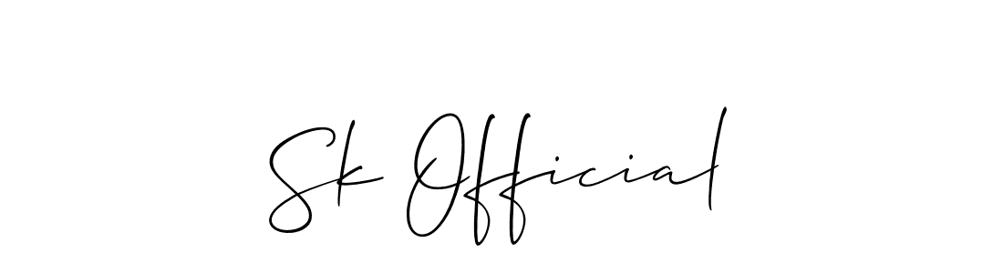 The best way (Allison_Script) to make a short signature is to pick only two or three words in your name. The name Sk Official include a total of six letters. For converting this name. Sk Official signature style 2 images and pictures png