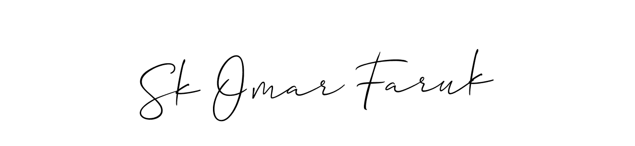 Make a short Sk Omar Faruk signature style. Manage your documents anywhere anytime using Allison_Script. Create and add eSignatures, submit forms, share and send files easily. Sk Omar Faruk signature style 2 images and pictures png