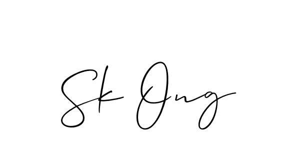 Design your own signature with our free online signature maker. With this signature software, you can create a handwritten (Allison_Script) signature for name Sk Ong. Sk Ong signature style 2 images and pictures png