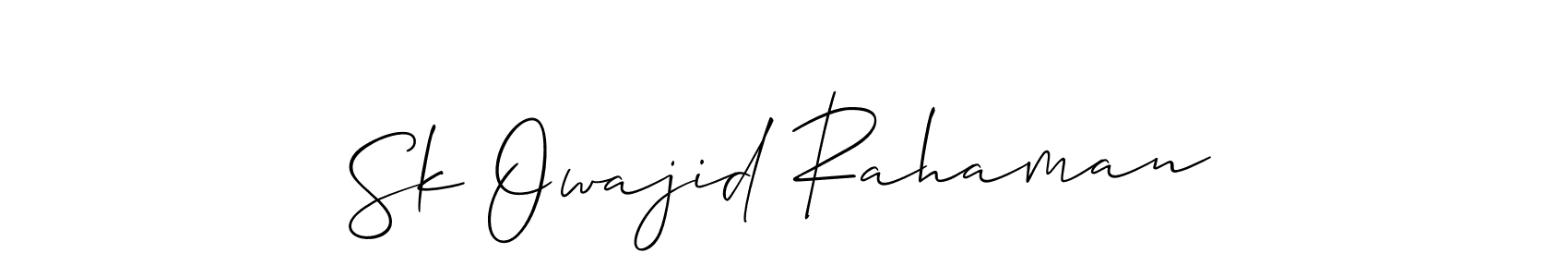Use a signature maker to create a handwritten signature online. With this signature software, you can design (Allison_Script) your own signature for name Sk Owajid Rahaman. Sk Owajid Rahaman signature style 2 images and pictures png